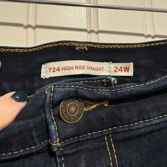 Levis 724 High Rise Straight Jeans Plus Size 24W - Picture 3 of 5